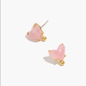 ✨NWT Madewell | Rose Quartz Heartlove Stud Earrings